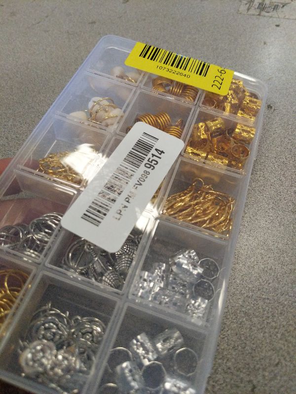 Photo 1 of 220-Piece Braiding Hair Rings - 15 Styles, Jewelry for Braids, Clips, Pendants, Headbands & Accessories