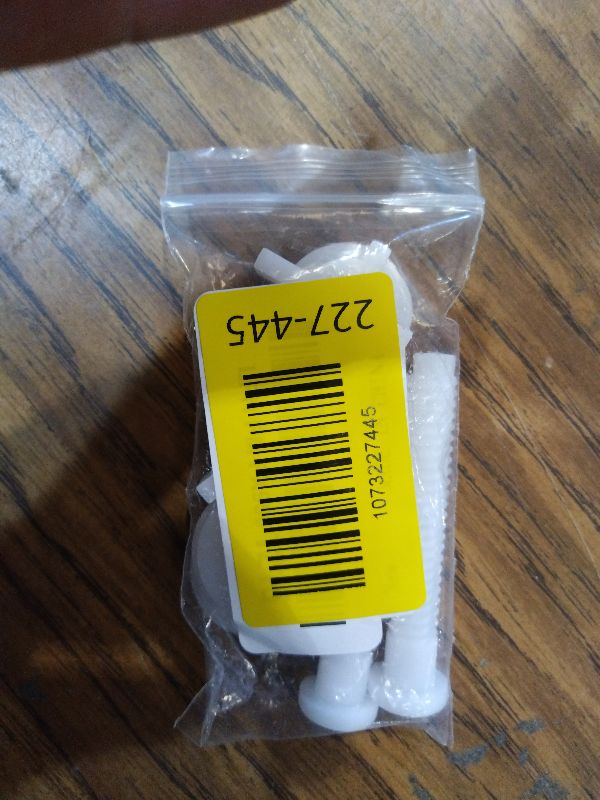 Photo 1 of 2 Pcs Toilet Seat Screws for Replacement Kit, Plastic Nuts and Washers for Fixing The Top Toilet Seat