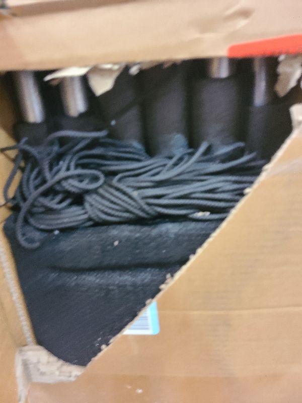 Photo 1 of 14FT Trampoline Enclosure Net with Universal Trampoline Replacement Enclosure Poles and Hardware (Only fit for 14FT Trampoline with 6 Poles)