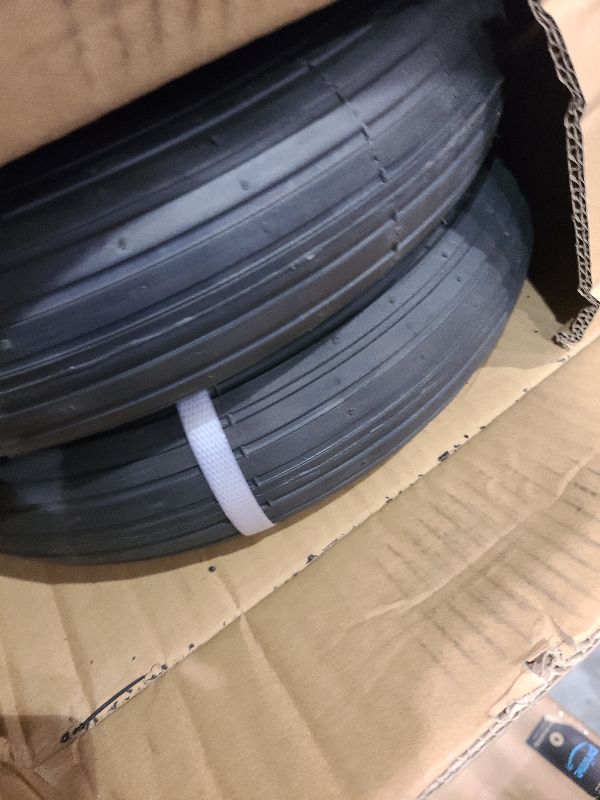 Photo 1 of 2-Pack 14.5-Inch Wheelbarrow Tire.3.50-8" Pneumatic Tires and wheels with 3"- 7" Center Hub and 5/8" Bushings for Wheelbarrow Lawn Mover Replacement.