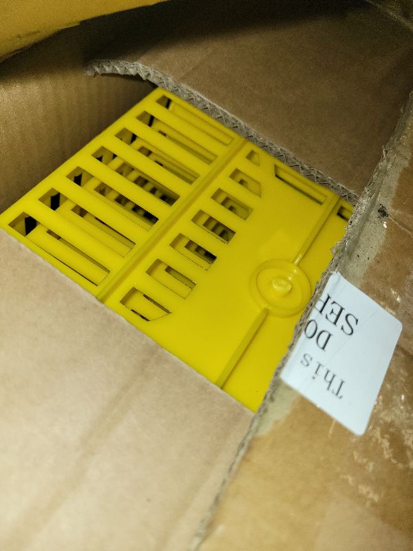 Photo 1 of 12 Pcs Shopping Baskets 20 L Plastic Store Retail Baskets with Handles 16.9 * 11.8 * 9.1 Inches for Market Grocery Supplies Thrift Convenience Storage(Yellow)