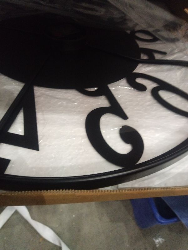 Photo 1 of 1st owned Large Wall Clock for Living Room Decor- 24" Decorative Antique Silent Non Ticking,Battery Operated,Black Metal,Wood Clocks for Farmhouse,Dining Room,Bedroom,Kitchen - Arabic Numerals