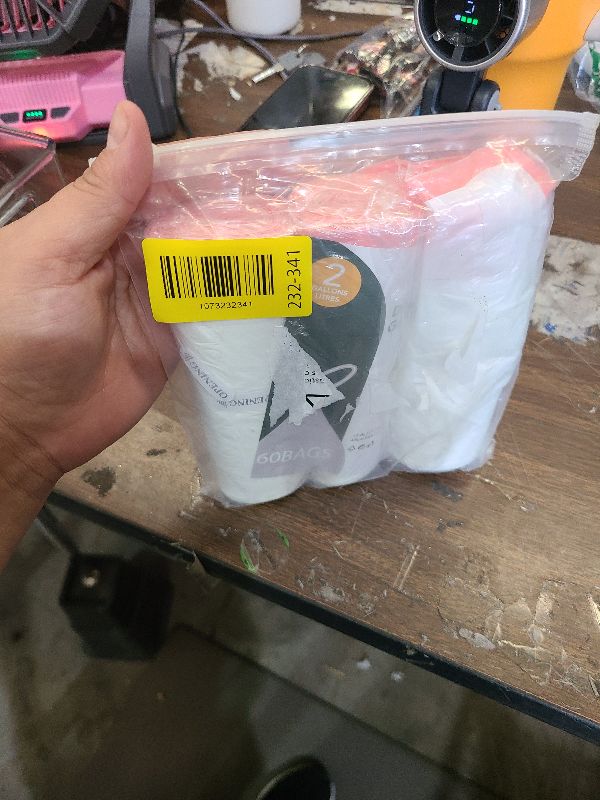 Photo 1 of 2 Gallon Small Trash-Bags Drawstring Bathroom - White Mini Garbage Bags 60 Count Plastic Unscented 7.5L Tiny Waste Basket Liners Kitchen Office Car Strong Thick Bulk Magesh