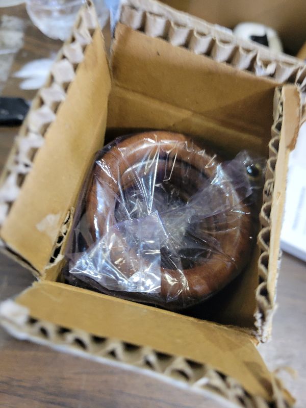 Photo 1 of 2.5 Inch Wooden Drapery Curtain Rod Rings, 12 for 1-1.5 inch Rod Pole, 1.75 INCH Inner Dia, Natural Rosewood (12, 1.75 INCH Inner Dia)