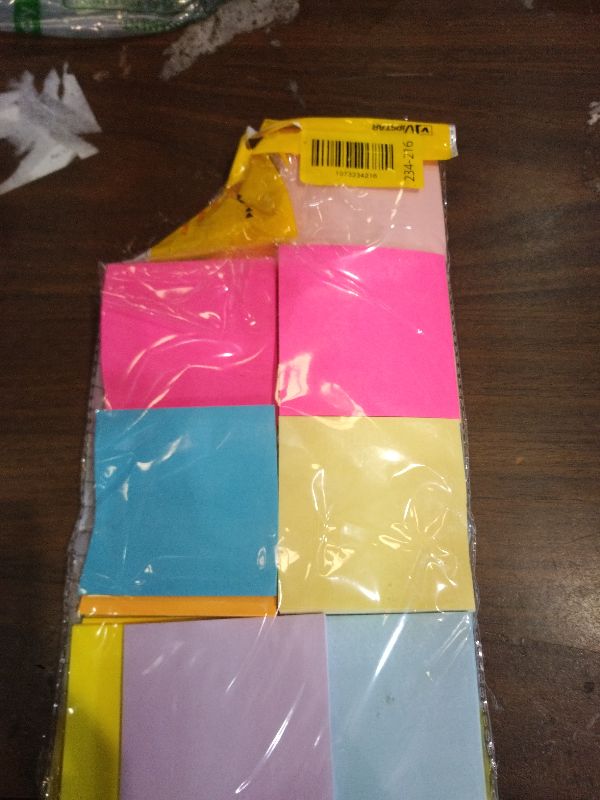 Photo 1 of (24 Pads) Sticky Notes 3x3 in Post, 12 Bright Colors Self-Stick Note Pads it, Strong Adhesive, Easy to Post for Home, Office, Notebook