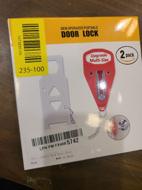 Photo 1 of 2 Pack Portable Door Lock Home Security Door Lock Travel Lockdown Locks for Additional Safety and Privacy Perfect for Traveling Hotel Home Apartment College 2024 New Model