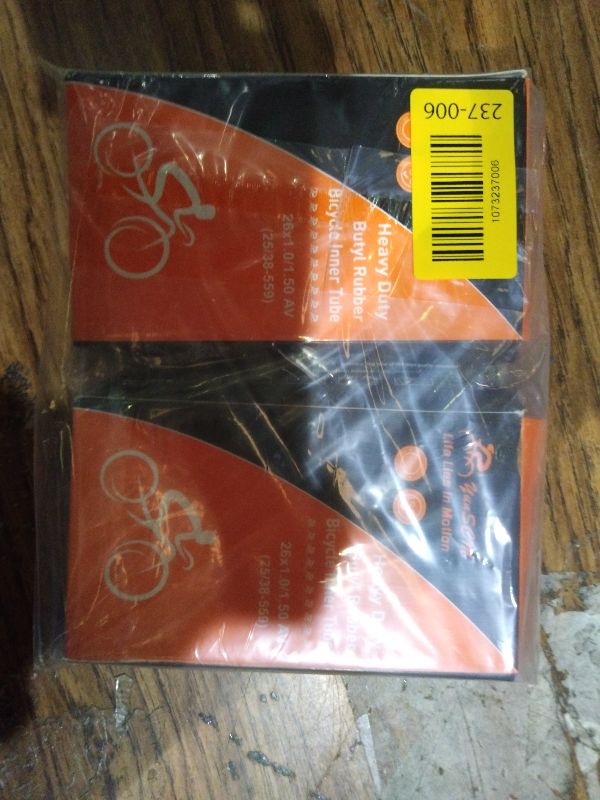 Photo 1 of 2-PCS Heavy Duty Bike Tubes 26x1.25 AV Schrader Valve Compatible with 26x1.0 26 x 1.25 26x1.50 Bicycle Inner Tubes