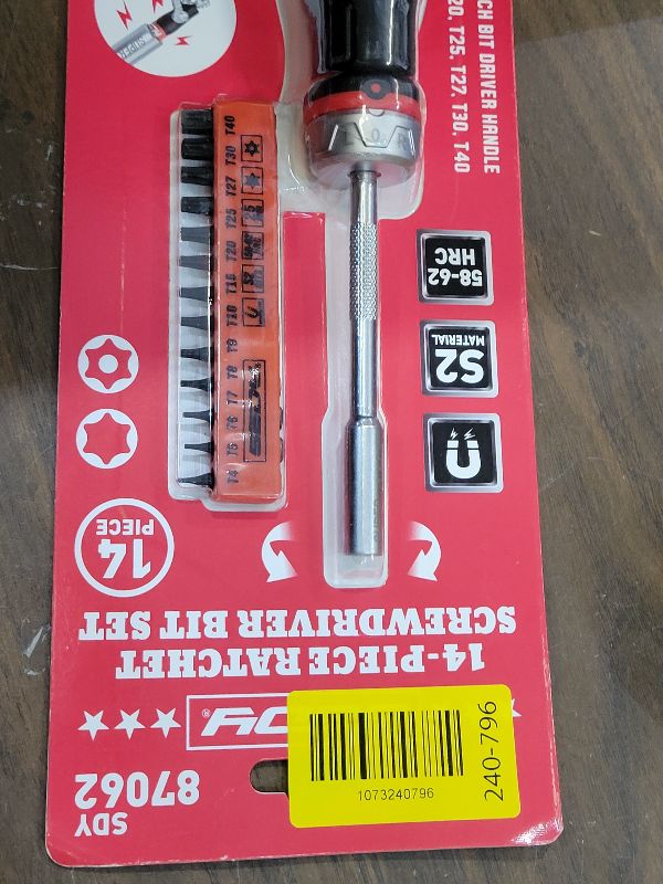 Photo 1 of 14-Piece 1/4? Magnetic Ratcheting Screwdriver Bit Set, T4-T40 Torx Bit Set with 1/4 inch Magnetic Bits Driver Multi-bit Ratchet Screw Drivers for Garage, Home, Work, DIY Repair
