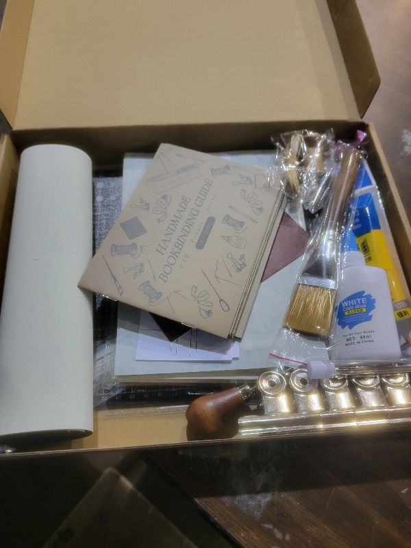 Photo 1 of 145Pcs Book Binding Kits for Beginners, Book Making Kit Bookbinding Supplies with A5 Paper Books Cloth Awl,Complete Bookbinding Kit Tools Materials with Instructions and Video Tutorials for DIY Crafts