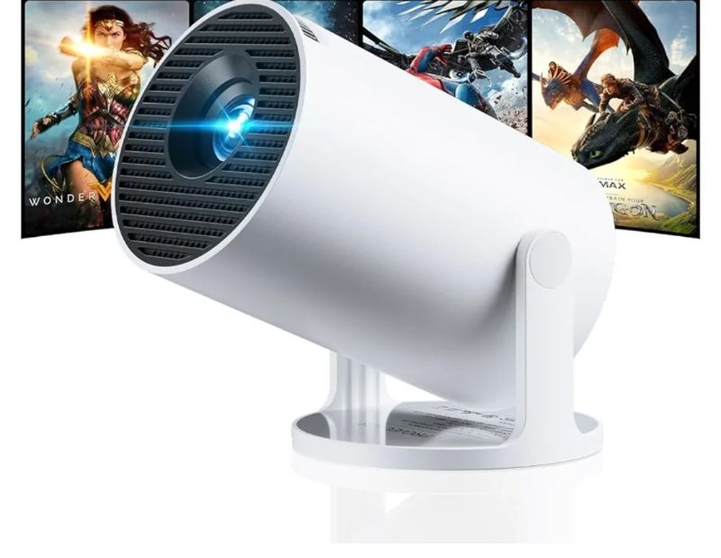 Photo 1 of [Auto Focus & 2026 Upgraded] Mini Projector 1080P FHD Support 4K Portable Projector with WiFi6 and Bluetooth5.4 Built-in App 180° Adjustable Auto Keystone, Compatible with HDMI/Laptop/USB, White