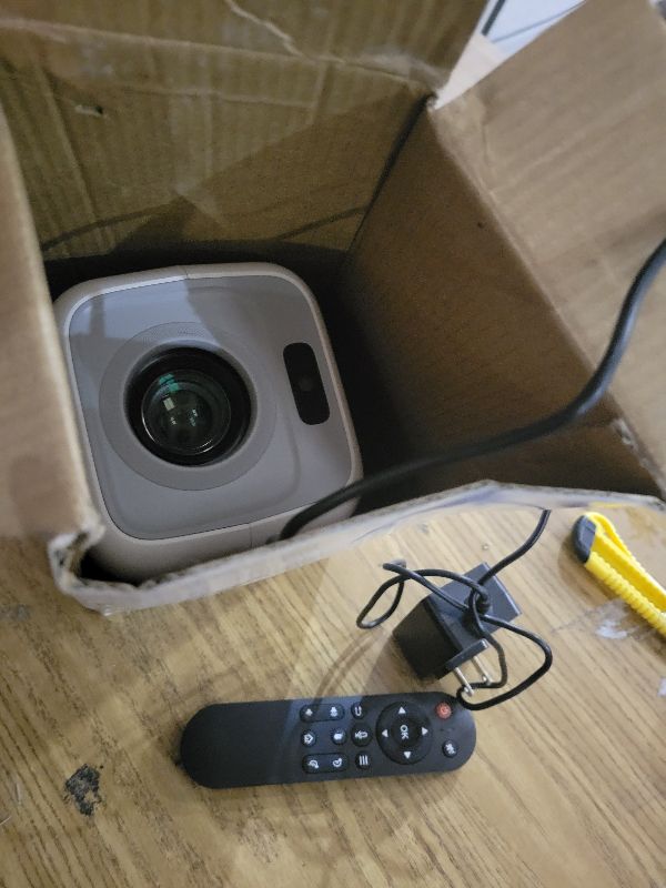 Photo 1 of [Auto Focus & 2026 Upgraded] Mini Projector 1080P FHD Support 4K Portable Projector with WiFi6 and Bluetooth5.4 Built-in App 180° Adjustable Auto Keystone, Compatible with HDMI/Laptop/USB, White