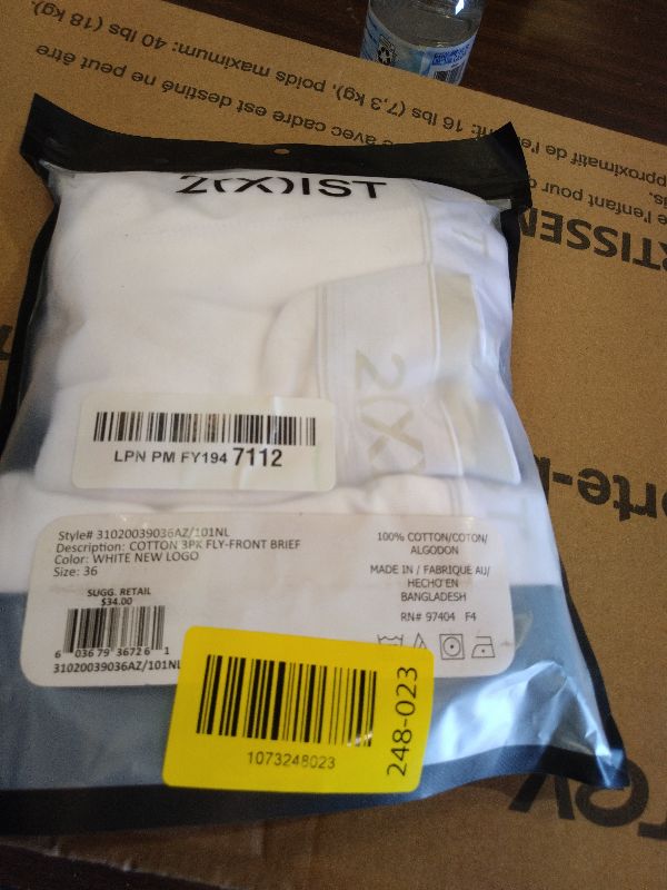 Photo 1 of 2(X)IST Men's Essential Cotton Fly Front Brief 3-Pack Pure White