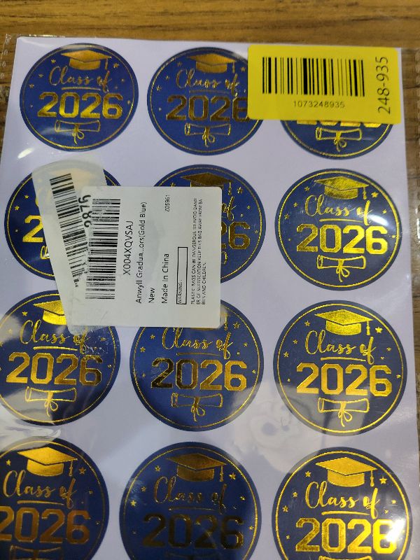 Photo 1 of 2026 Graduation Stickers, 120 Pcs Large 2 Inch Gold Foil Envelope Sticker Seals, Class of 2026 Decorations for Graduation Invitations and Party Favors (Blue)