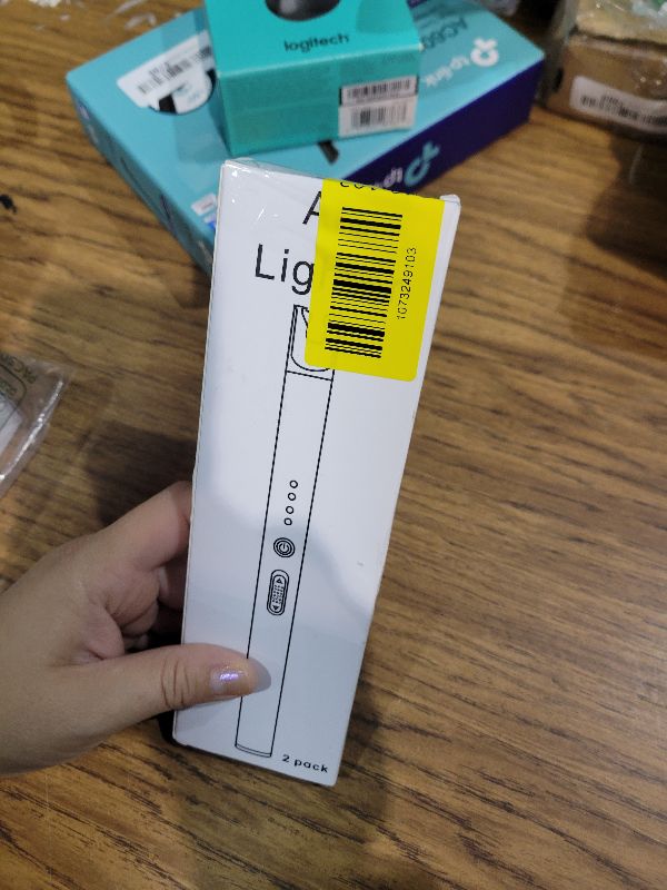 Photo 1 of 2 Pack Electric Candle Lighter USB Rechargeable Lighters Windproof Plasma Arc Lighters Flameless Type C Long Lighter with Safety Switch for BBQ Camping Birthday Fireworks(Pink+Blue)