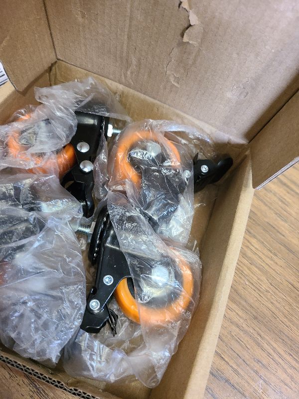 Photo 1 of 2 Inch Caster Wheels, Threaded Stem Casters Set of 4 Heavy Duty, 1/4"-20x1 (Screw Diameter 1/4", Stem Length 1"), Safety Dual Locking Industrial Castors, Wheels for Cart, Furniture