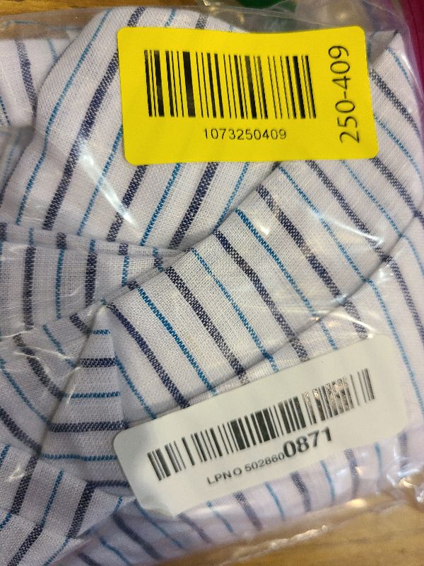 Photo 1 of 100% Linen Fabric – Lightweight Prewashed – Horizontal Stripe Patterns – Precut Style – Soft & Breathable – 52” Width – by The Linen Lab (Blue 4772, 1 Yard pre Cut)