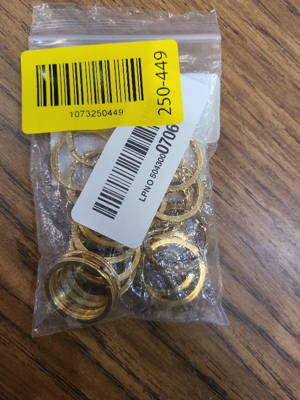 Photo 1 of 20 PCS Brass Flat Split Key Rings, 25mm (1") Diameter, Solid Brass Keyrings for Keys, Clasps, Attachments for Charms, DIY Crafts at Home, Car, Office Use (Gold)