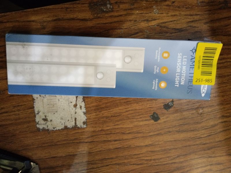 Photo 1 of 10inch Under Cabinet Lights, Motion Sensor Light Indoor, Wireless Closet Lights, 1800mAh Rechargeable Battery, Magnetic, 5 Levels Dimmable, Under Counter Lights for Kitchen, Bathroom (2 Pack)