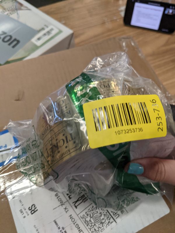 Photo 1 of 1000 Golden Raffle Tickets Admit One Single Roll Tickets for Events, Classroom Reward, Carnivals, Family Games, Door Prizes, Entry, Bingo, Auction, Metallic Gold Foil Tickets