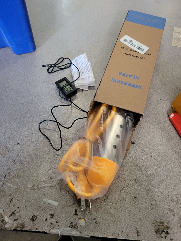 Photo 1 of 2000W Immersion Water Heater, High Power Bucket Heater with Auto Shut-Off & 304 Stainless Steel Guard, Rapid Heating Element with Digital Thermometer for Inflatable Pool, Bathtub & Home Cleaning