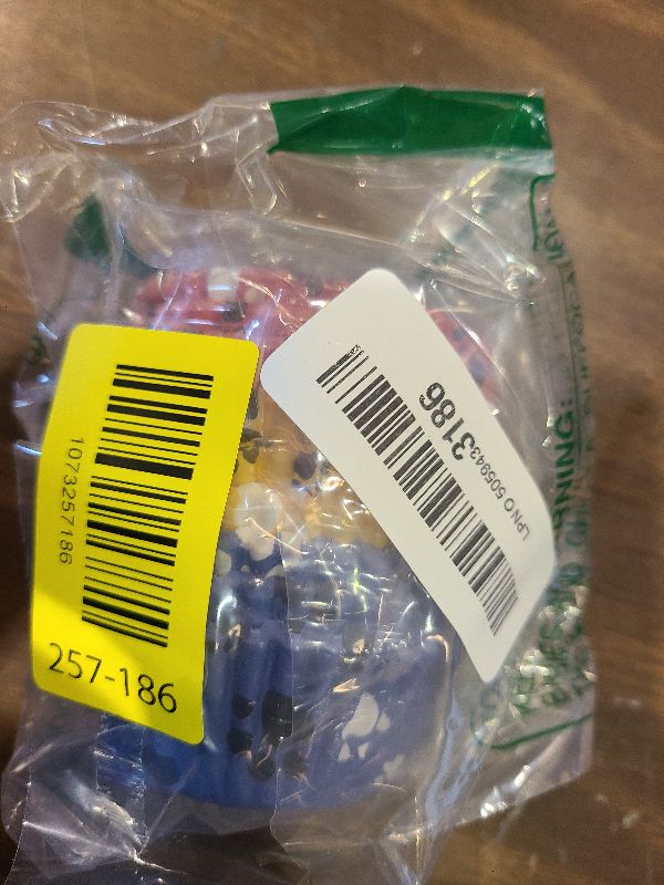 Photo 1 of 200 count Paw Bone Cupcake Liners Dog Wrappers Paw Pattern Cup Cake Holder Puppy Dog Theme Cupcake Wrappers for Baby Shower Birthday Party Supplies(Blue Red Yellow)