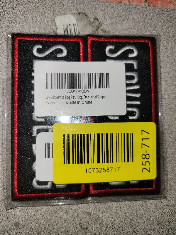 Photo 1 of 2 Pack Service Dog Patches for Harness, Tags with Hook and Loop Patches Red Border for Vests and Harnesses for Dog in Training, Service Dog, Emotional Support