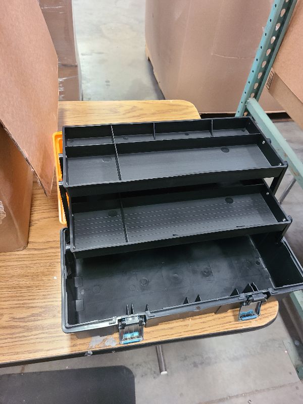 Photo 1 of 17-Inch Three-Layer Plastic Storage Box/Tool Box/Sewing Box Organizer, Multipurpose Organizer and Portable Handled Storage Case for Art Craft and Cosmetic (Style A)