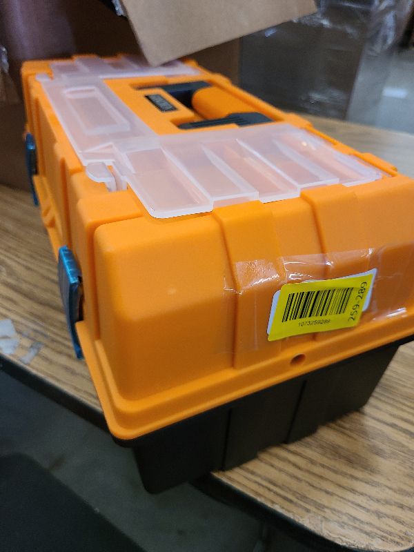 Photo 1 of 17-Inch Three-Layer Plastic Storage Box/Tool Box/Sewing Box Organizer, Multipurpose Organizer and Portable Handled Storage Case for Art Craft and Cosmetic (Style A)