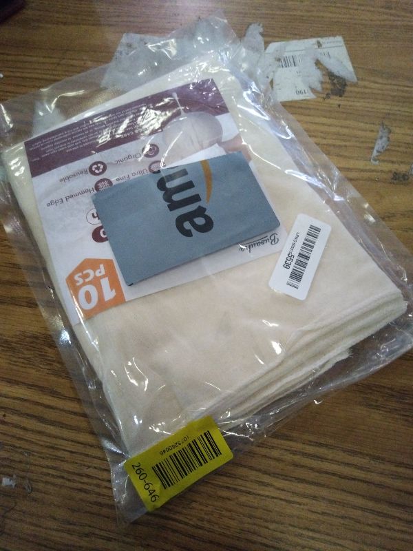 Photo 1 of 10 PCS Cheesecloth, 20x20 Inch – 100% Unbleached Cotton, Reusable Hemmed Cheese Cloths for Straining, Nut Milk, Baking and Cheese Making (Grade 100)