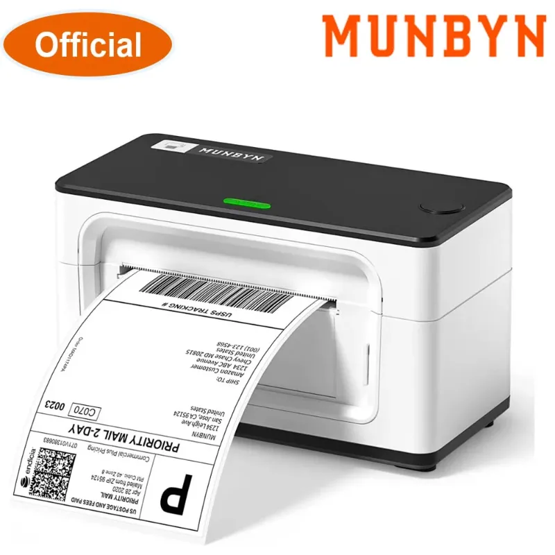 Photo 1 of ***SEE NOTES ****MUNBYN Bluetooth Thermal Label Printer, 130B Wireless 4x6 Shipping Label Printer for Shipping Packages Small Business Office or Home, Compatible with iPhone Android iPad Windows macOS Chrome