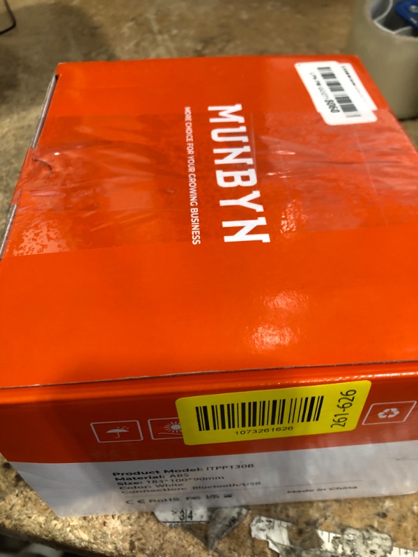 Photo 1 of ***SEE NOTES ****MUNBYN Bluetooth Thermal Label Printer, 130B Wireless 4x6 Shipping Label Printer for Shipping Packages Small Business Office or Home, Compatible with iPhone Android iPad Windows macOS Chrome