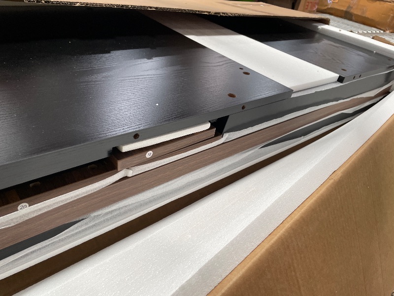 Photo 1 of *** PARTS ONLY ***Tribesigns 78" L-Shaped Executive Desk, Extra Large Modern Office Desk with Drawers and File Cabinet, Business Furniture with Storage Shelves, Big Computer Desk for Home Office (Light Walnut + Black)