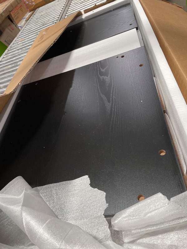 Photo 1 of *** PARTS ONLY ***Tribesigns 78" L-Shaped Executive Desk, Extra Large Modern Office Desk with Drawers and File Cabinet, Business Furniture with Storage Shelves, Big Computer Desk for Home Office (Light Walnut + Black)