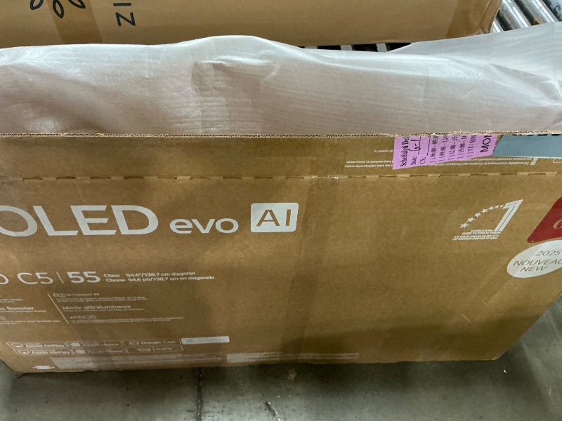 Photo 1 of **CORNER HAS SOME DAMAGE** LG 55-Inch Class OLED evo AI 4K C5 Series Smart TV w/Dolby Atmos, Dolby Vision, HDR10, AI Super Upscaling 4K, Filmmaker Mode, Wow Orchestra, Alexa Built-in (OLED55C5PUA, 2025)