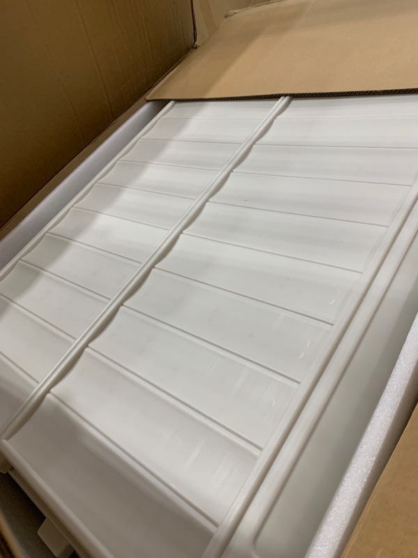 Photo 1 of **BOX 2 OF 2, MISSING BOX 1** Devoko Outdoor Storage Shed, Resin, 34 Cu Ft Outdoor Storage Cabinet Without Shelf, Waterproof, Double Locks, Storage for Trash Can, Garden Tools, Pool Supplies, Beige