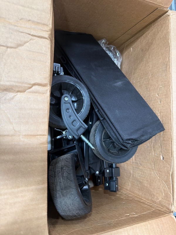 Photo 1 of **FABRIC DAMAGED** 45.5" L Kitsure Collapsible Wagon - Heavy Duty Foldable Wagon with 440lbs Capacity, Adjustable Handle, Shopping Cart with Wheels for Camping, Groceries, Black, 45.5" x 24.0" x 38.0"