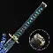 View 1 of
Blue Katana | Damascus Steel Katana with Real Hamon and