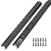 Photo 1 of 1 Pair Full Extension Ball Bearing Drawer Slides 8 10 12 14 16 18 20 22 24 Inch 100 LB Load Capacity Side Mount File Cabinet Rails Dresser Metal Runner Trash Can Kitchen (14 inch, Black)