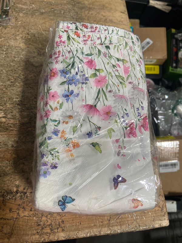 View 2 of 100-Pack Wildflower Napkins, Disposable Bathroom Hand Towels, Floral Decor for Weddings, Baby Showers, Birthdays, Bridal Parties – Eco-Friendly Design