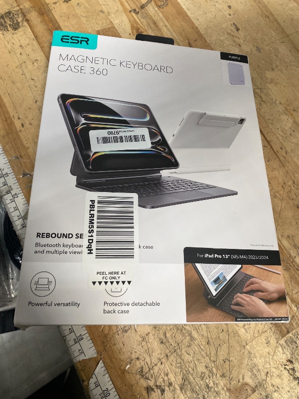 Photo 1 of [Upgraded] ESR iPad Pro 13 Inch Case with Keyboard (M5/M4, 2025/2024), iPad Pro 13 Keyboard Case with Magnetic Stand, Portrait/Raised Modes for iPad Pro 13, Removable, Rebound 360 Series, Pirple