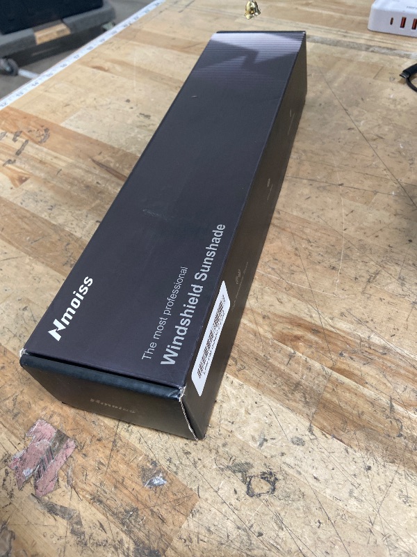 Photo 1 of [Upgraded] Nmoiss Windshield Sun Shade Umbrella - [Vinyl Coating Heat Shield] Protect Car from Sun Rays & Heat Damage Keep Cool and Protect Interior, Spring Structure Edge Medium 56" L x 31" W