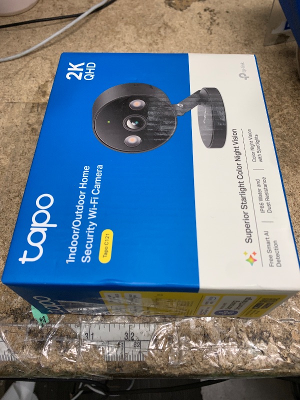 View 3 of ***CAMERA ON FRONT OF BOX IS BLACK THE ONE IN BOX IS WHITE** Tapo 2K+ Indoor/Outdoor Wired Security Camera - Person/Pet/Vehicle Detection, Baby Monitoring, Color Night Vision, IP66 Weather Resistant, Subscription-Free Local Storage or Optional Cloud, C121