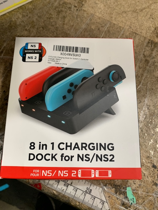 Photo 1 of [Switch 2/1 Both] Controller Charger Dock, FYOUNG Charging Dock for Nintendo Switch 2 2025, 8 in 1 Portable Dual-Direction Magnetic Fast Charger Staion for JoyCon 2 Accessories with USB Type-C Cord
