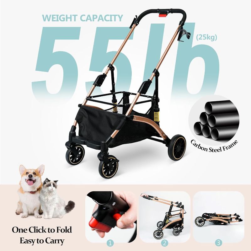 Photo 1 of ****SEE NOTES*****Pet Stroller, Dog Strollers with Removable Carrier, Pet Stroller for Cats and Small and Medium Dogs, 4 Wheels Travel Jogger for Puppies, Pet Gear Stroller with Large Storage Basket, Black