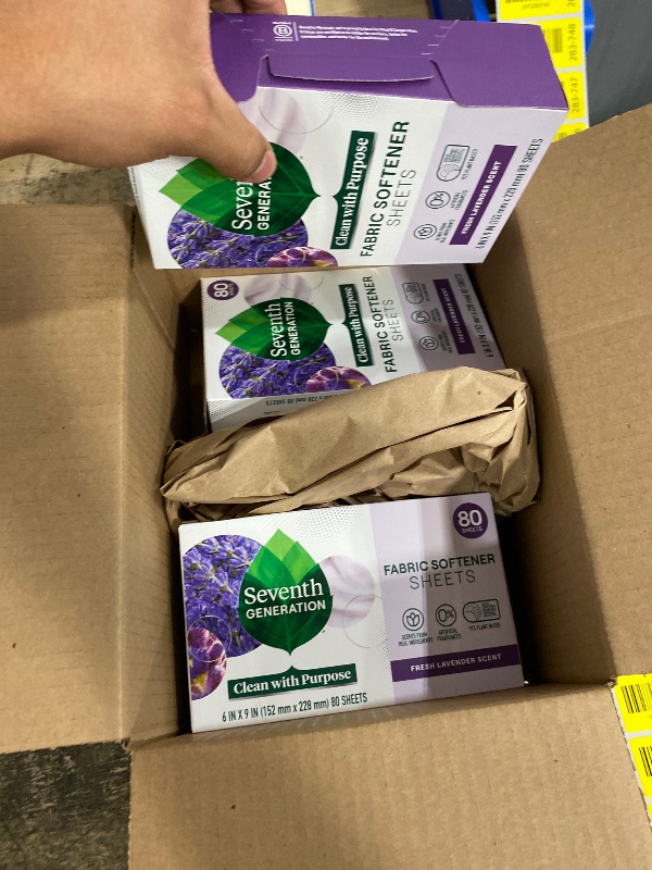 Photo 1 of $PACK Seventh Generation Fabric Softener Sheets, Fresh Lavender scent, 80 count (Packaging May Vary)