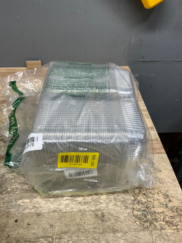 Photo 1 of Clear Hinged Plastic Containers with Lids,Individual Cake Slice Containers,Square Plastic Food Container,Disposable Clamshell Take Out Containers for Cakes,Cookies,Pasta,Sandwiches,Salad