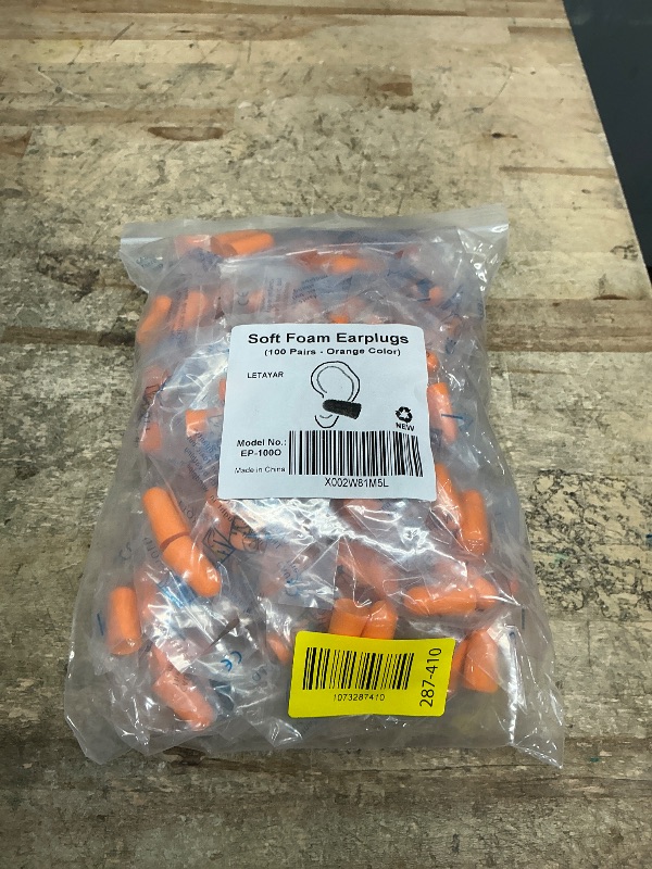 Photo 1 of Orange Foam Ear Plugs - 33dB NRR Highest Protection, Soft & Comfortable Noise Canceling Earplugs for Sleeping, Work, Snoring, Construction, Loud Noise