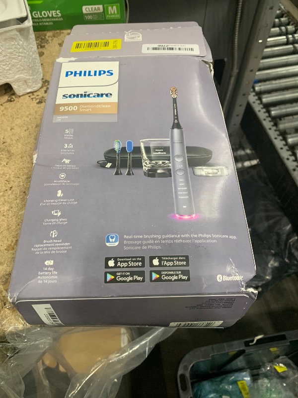 Photo 1 of ***Parts Only*** Philips Sonicare DiamondClean Smart 9500 Electric Toothbrush - Sonic Toothbrush with App, Pressure Sensor, 15 Brushing Settings, Replacement Reminder, USB Charging Travel Case, Grey, Model HX9923/41