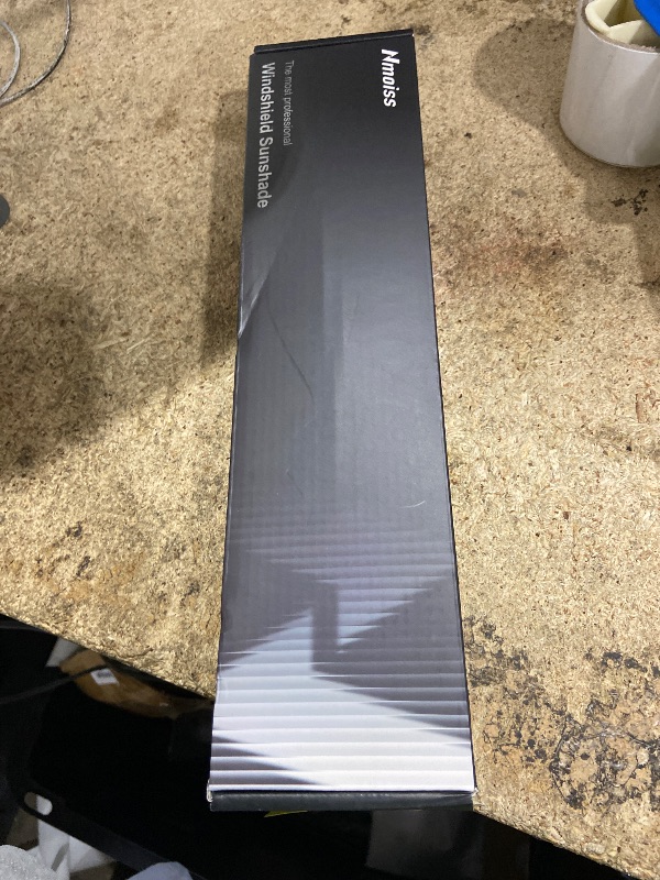 Photo 1 of [Upgraded] Nmoiss Windshield Sun Shade Umbrella - [Vinyl Coating Heat Shield] Protect Car from Sun Rays & Heat Damage Keep Cool and Protect Interior, Spring Structure Edge Medium 56" L x 31" W