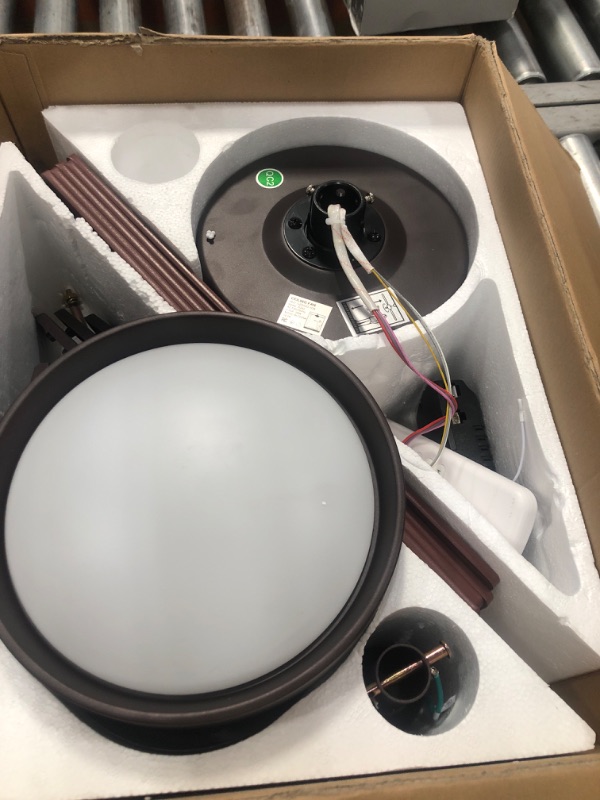 Photo 1 of **PARTS ONLY** Glowivia 42 Inch Ceiling Fan with Lights and Remote, Smart APP Control, Dimmable with All-Setting Memory, Quiet DC Motor Reversible Blades, Damp Rated Modern Ceiling Fan for Bedroom Patio Living Room